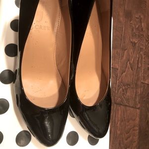 JCrew black patent wedges sz6.5 (worn once!)